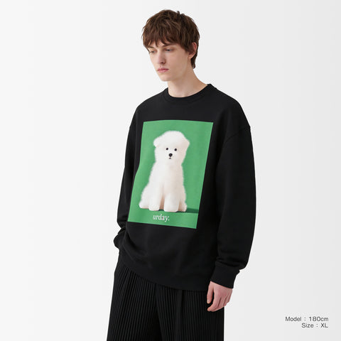 予約：urday【dog】アートワークスウェットシャツ（u-a-sw-0001-08）ブラック