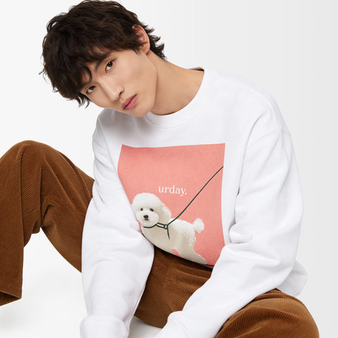 予約：urday【dog】アートワークスウェットシャツ（u-a-sw-0001-09）ホワイト