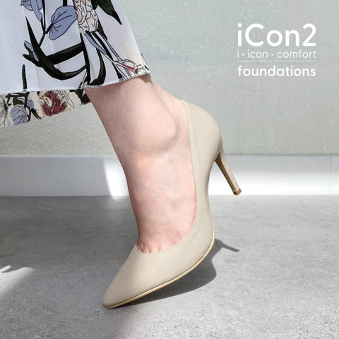 50%OFF：iCon2 Foundations 2021：ポインテッドトゥ パンプス（F970-ST003）エアリーフォグ/mamian（マミアン）