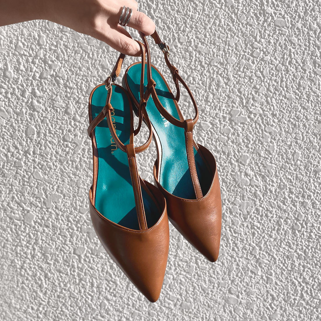 15%OFF：Tストラップ フラットシューズ（m17009）キャメル