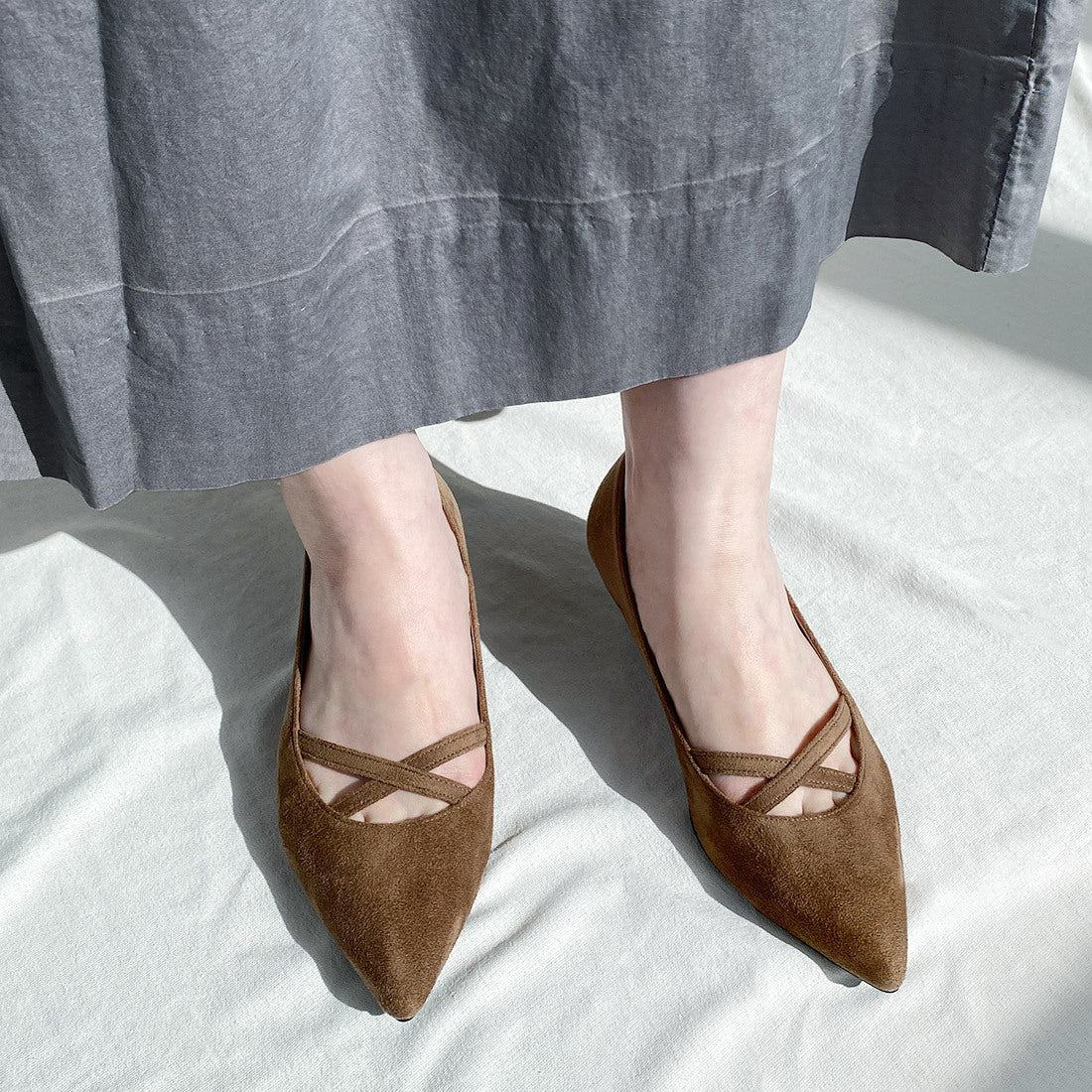 50%OFF：クロスストラップデザイン パンプス（m30003）トープS